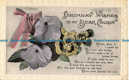 R043758 Greeting Postcard. Birthday Wishes To My Dear Cousin. 1924 - Welt