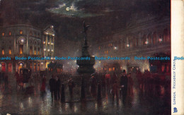 R043351 London. Piccadilly Circus. By Night. Tuck. Oilette - Other & Unclassified