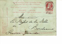 BELGIQUE  CARTE POSTAL AVEC REPONSE PAYEE Avec La Carte Reponse  Adressee - 1905 Barbas Largas