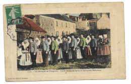 CPA Circulée En 1912 - Les Mariages De Plougastel - Défilé Des Mariés Après La Cérémonie Religieuse - Col. Villard - - Plougastel-Daoulas
