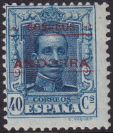 Andorra Spanish 1928 Sc 8 Ed 8 MH* Overprint Variety - Ungebraucht