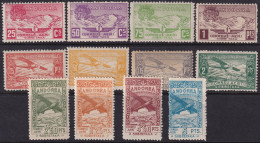 Andorra Spanish 1932 Sanabria 1-12 Ed NE13-24 Unissued Air Post Set MNH** - Ongebruikt