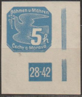 053/ Pof. NV 2, Corner Stamp, Broken Frame, Plate Number 28-42 - Ungebraucht