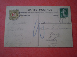 Carte De Beaufort Sur Gervane, Drôme Pour Vevey, Suisse Timbre Taxe 10 C Cachet Vevey 1909 - Segnatasse