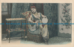 R043407 Old Postcard. Woman Posing On The Chair - World