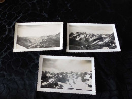 P-242 , Lot De 3 Photos , Haut Du Galibier , Massif De La Meije, Mt Blanc, Barre De Ecrins, Août 1936 - Plaatsen