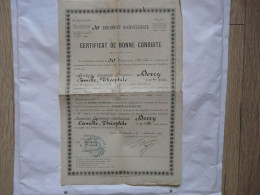 VIEUX PAPIERS - CERTIFICAT DE BONNE CONDUITE : 30e REGIMENT D'ARTILLERIE 1909 - Historische Dokumente