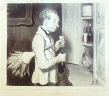 Litho Daumier Honoré Les Cinq Sens 'Le Goût' Planche N°3 Signée 1838 - Prints & Engravings