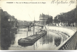 VERDUN - Vue Sur La Meuse Et Promenade De La Digue - PENICHE - Verdun