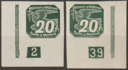 056/ Pof. NV 7, Gray Green, Corner Stamps, Broken Frame, Plate Number 2-39 - Neufs