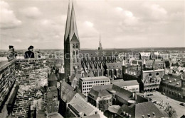 73216044 Luebeck Blick Vom Aussichtsturm St Petri Auf St Marien Kirche Und Ratha - Lübeck