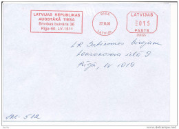 Registered Cover Meter No. 260024 - 27 October 2003 Riga - Pitney Bowes - Latvia