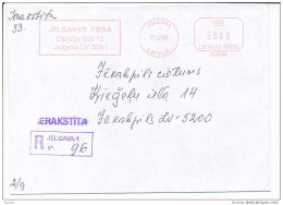 Registered Cover Meter No. 220062 - 21 December 1999 Jelgava - Pitney Bowes - Latvia