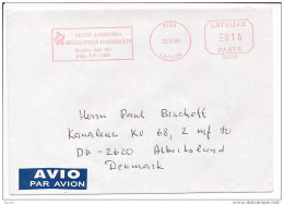 Commercial Cover Meter No. 260009 - 29 October 1996 Riga To Denmark - Pitney Bowes - Latvia
