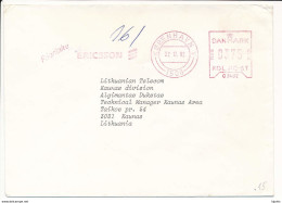 Meter Slogan Cover Abroad / Ericsson - 22 December 1992 København V - Cartas & Documentos