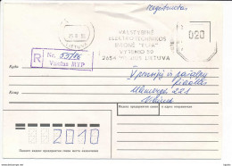 Registered Meter Cover - 25 August 1993 Vilnius MTP - Lithuania
