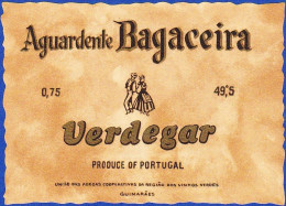 Brandy Label, Portugal - Aguardente Bagaceira VERDEGAR -|- Região Dos Vinhos Verdes, Guimarães - Alcoli E Liquori