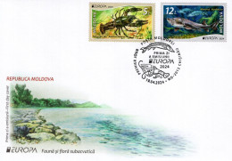 Moldova - 2024 - Europa CEPT - Underwater Flora And Fauna - FDC (first Day Cover) - Moldavie