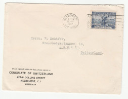 1937 AUSTRALIA  Cover SWISS CONSULATE To Switzerland TELEPHONE CABLE Stamp NSW CENTENARY  SLOGAN - Lettres & Documents