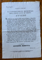 LOMBARDO VENETO - AVVISO (25x38) ISCRIZIONE VOLONTARIA ALLA LEVE MILITARE...29/11/1836 - GIUSEPPE BERETTA PODESTA' - Documents Historiques