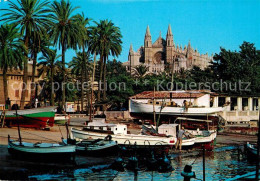 73215464 Palma De Mallorca Hafen Fischerboote Kathedrale Palma De Mallorca - Sonstige & Ohne Zuordnung