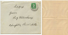 Germany 1928 Cover & Letter; Lengerich (Westf.) To Ostenfelde; 5pf. Friedrich Von Schiller - Cartas & Documentos