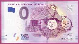 0-Euro XEBR 2018-1 # 222 ! WILHELM BUSCH - MAX UND MORITZ - H1 - Essais Privés / Non-officiels