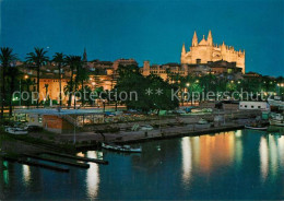 73215425 Palma De Mallorca Detalle Nocturno Del Puerto Catedral Palma De Mallorc - Altri & Non Classificati