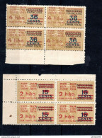 VIETNAM NORD  TIMBRES FISCAUX D'INDOCHINE SURCHARGES  BLOC DE 4 M(*) - Vietnam