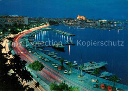 73215395 Palma De Mallorca Panorama Hafen Kathedrale Nachtaufnahme Palma De Mall - Sonstige & Ohne Zuordnung