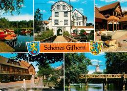 73215382 Gifhorn Heidesee Schloss Marktplatz Brunnen Holzbruecke Windmuehle Wapp - Gifhorn