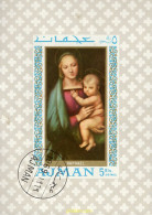 668657 USED AJMAN 1968 PINTURAS RELIGIOSAS - Adschman