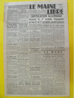 Journal Le Maine Libre N° 230 Du 7 Mai1945. Capitulation Allemande Tassigny Doenitz Tito épuration Rottée David Laval - War 1939-45