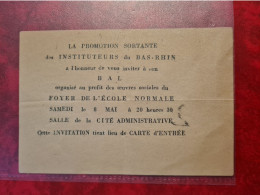 STRASBOURG LA PROMOTION INSTITUTEURS BAS RHIN SALLE CITE ADMINISTRATIVE BAL LE 8 MAI - Documents Historiques