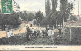 02 AISNE VAILLY LES PROMENADES LE JEU DE PAUME COULEUR UNIQUE SUR DELCAMPE - Autres & Non Classés