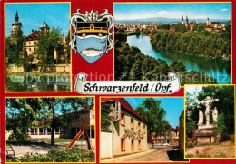 73214922 Schwarzenfeld Oberpfalz Stadtpanorama Schloss Schule Denkmal Kreuz Schw - Autres & Non Classés