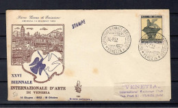 Italia / Repubblica 1952 "26° Biennale Di Venezia " --- FDC VENEZIA - FDC