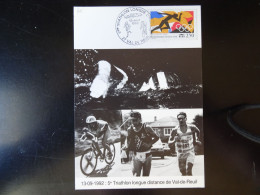 Val De Reuil (Eure) 5ème Triathlon Longue Distance De Val De Reuil Oblitération Du 13/09/1982 - Commemorative Postmarks