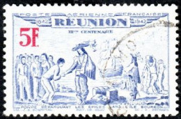 Réunion Obl. N° PA 21 - Tricentenaire Du Rattachement 5f Outremer Et Rouge - Posta Aerea