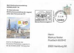 Postzegels > Europa > Duitsland > West-Duitsland >briefomslag Dússeldorf '90 (17350) - Buste Private - Usati