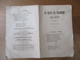 LE CHAMP DU TRIOMHE DE 1877 AIR DU CHAMP DU DEPART JOACHIM FERRAN - Partitions Musicales Anciennes