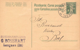 Langnau G. Bosshardt   Buchhandlung  Firmen Gewerbestempel Besonderheiten - Stamped Stationery