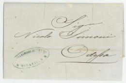 Marseille 1849 Pour Odessa Rocca Desinfectée Desinfected Mail - 1801-1848: Precursori XIX