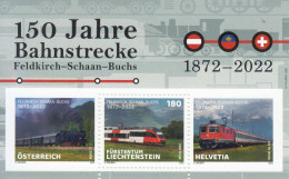 2022 Liechtenstein Railways Trains Locomotives Souvenir Sheet MNH  @ BELOW FACE VALUE - Unused Stamps