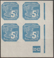 060/ Pof. NV 2, Corner 4-block, Broken Frame, Plate Number 32-42 - Unused Stamps