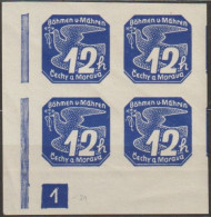 062/ Pof. NV 6, Corner 4-block, Broken Frame, Plate Number 1(-39) - Unused Stamps