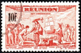 Réunion Obl. N° PA 22 - Tricentenaire Du Rattachement 10f Rouge-brun Et Noir - Airmail