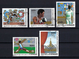 KONGO Komplettsatz Mi-Nr. 707 - 711 Vorolympisches Jahre Olympische Spiele Gestempelt - Siehe Bild - Used