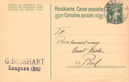 Langnau G. Bosshardt   Buchhandlung  Firmen Gewerbestempel Besonderheiten - Stamped Stationery