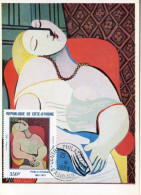 X0482 Cote D'ivoire, Maximum Card 1982 Painting Of Picasso Showing A Sitting Woman,Femme Assise, - Picasso
